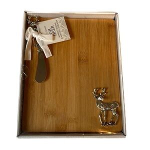 Bamboo serving board with spreader 7”x9”